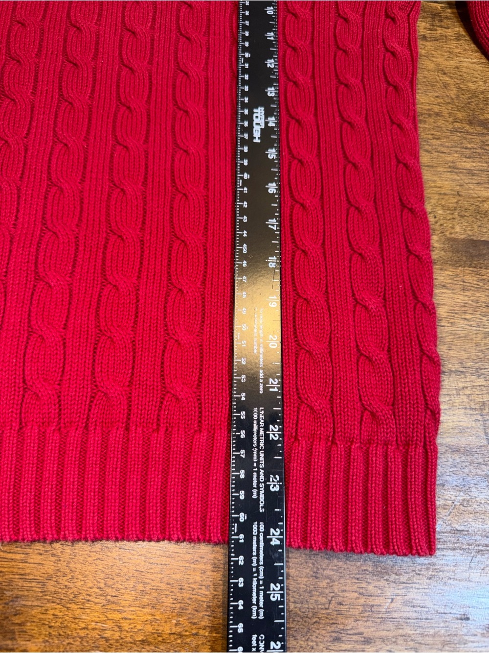 Ralph Lauren Red Cable-Knit Crewneck Sweater - Picture 5 of 5
